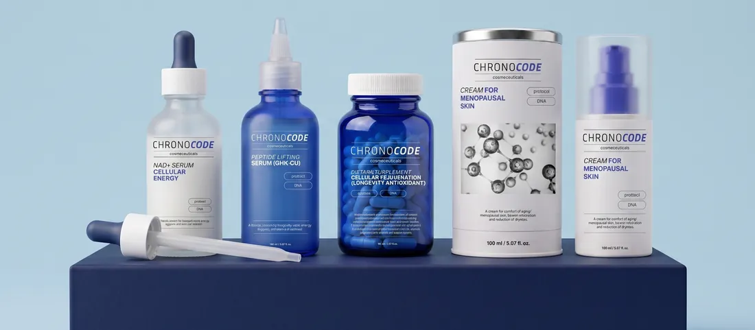 Средства CHRONOCODE на светлой поверхности
